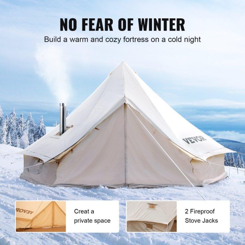 Patio Furniture & Accessories | 10-12 Person Canvas Glamping Bell Tent, Breathable Waterproof Yurt Tent with Stove Jack and Detachable Side Wall for Family Camping, 20’x20’x138″(Diameter 6M) Lawn & Garden Patio Furniture & Accessories