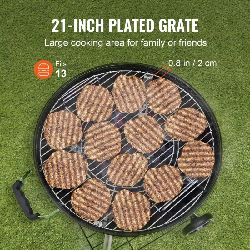 Patio Furniture & Accessories | 21 Inch Cooking Grate for 21 inch Kettle Grill, Round Replacement Charcoal Grates, Iron Gas Grill Replacement Parts for Outdoor Cooking, Barbecue Camping, Picnic, Patio and Backyard, Silver Lawn & Garden Patio Furniture & Accessories