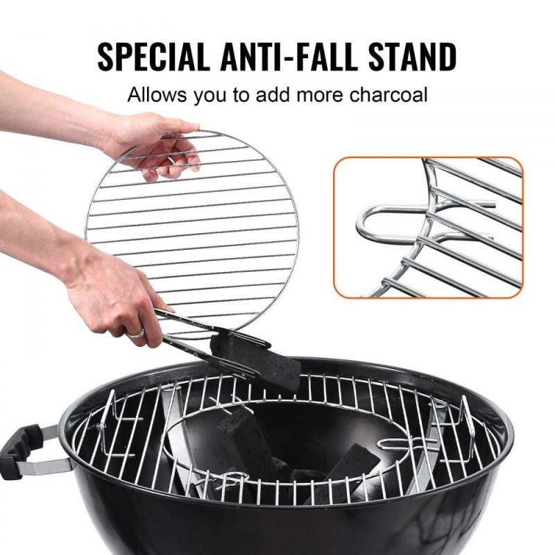 Patio Furniture & Accessories | 21 Inch Cooking Grate for 21 inch Kettle Grill, Round Replacement Charcoal Grates, Iron Gas Grill Replacement Parts for Outdoor Cooking, Barbecue Camping, Picnic, Patio and Backyard, Silver Lawn & Garden Patio Furniture & Accessories