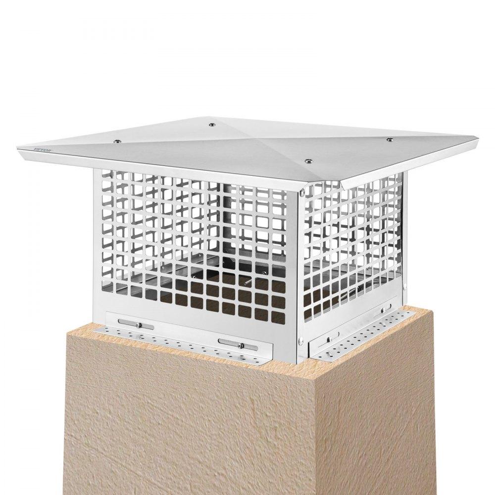 Patio Furniture & Accessories | Chimney Cap, 13″ x 13″ Flue Caps, 304 Stainless Steel Fireplace Chimney Cover, Adjustable Metal Spark Arrestor with Bolts Screws, Mesh Chimney Flue Cover for Outside Existing Clay Flue Tile Lawn & Garden Patio Furniture & Accessories