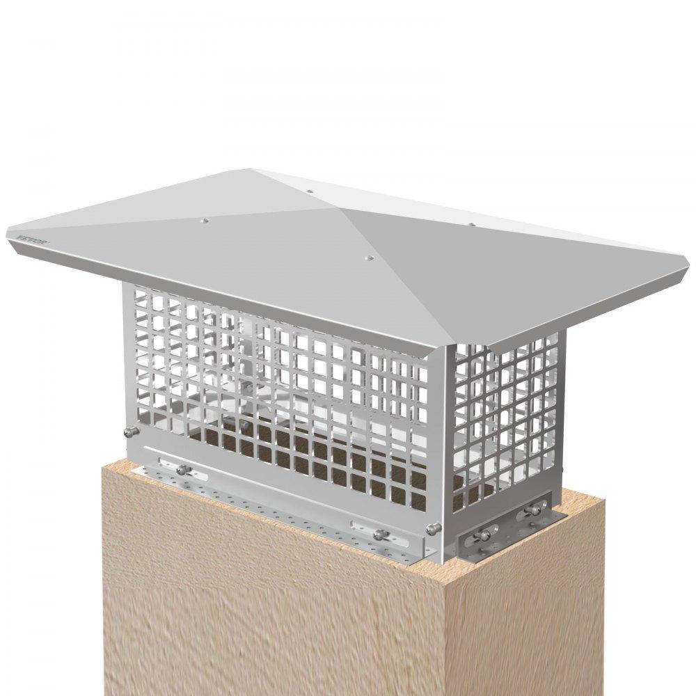 Patio Furniture & Accessories | Chimney Cap, 8″ x 17″ Flue Caps, 304 Stainless Steel Fireplace Chimney Cover, Adjustable Metal Spark Arrestor with Bolts Screws, Mesh Chimney Flue Cover for Outside Existing Clay Flue Tile Lawn & Garden Patio Furniture & Accessories