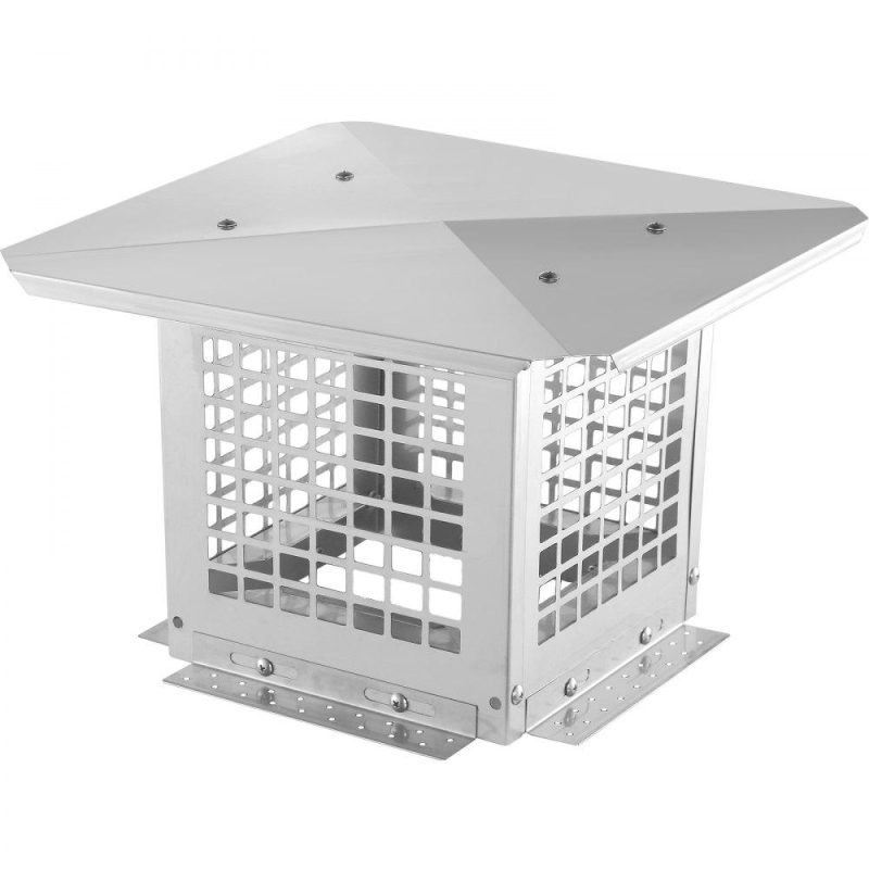 Patio Furniture & Accessories | Chimney Cap, 9 x 9 inch, 304 Stainless Steel Fireplace Chimney Cover, Not Easily Toppled & Practical Accessories & Easy Installation, Fits Mesh Flue Covers Outside Clay Flue Shingles, Silver Lawn & Garden Patio Furniture & Accessories