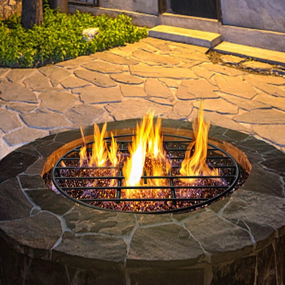 Patio Furniture & Accessories | Fire Pit Grate, Heavy Duty Iron Round Firewood Grate, Round Wood Fire Pit Grate 24″, Firepit Grate with Black Paint, Fire Grate with 7 Removable Round Legs for Burning Fireplace and Firepits Lawn & Garden Patio Furniture & Accessories