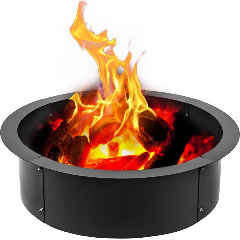 Patio Furniture & Accessories | Fire Pit Ring 36-Inch Outer/30-Inch Inner Diameter, Fire Pit Insert 3.0mm Thick Heavy Duty Solid Steel, Fire Pit Liner DIY Campfire Ring Above or In-Ground for Outdoor Lawn & Garden Patio Furniture & Accessories