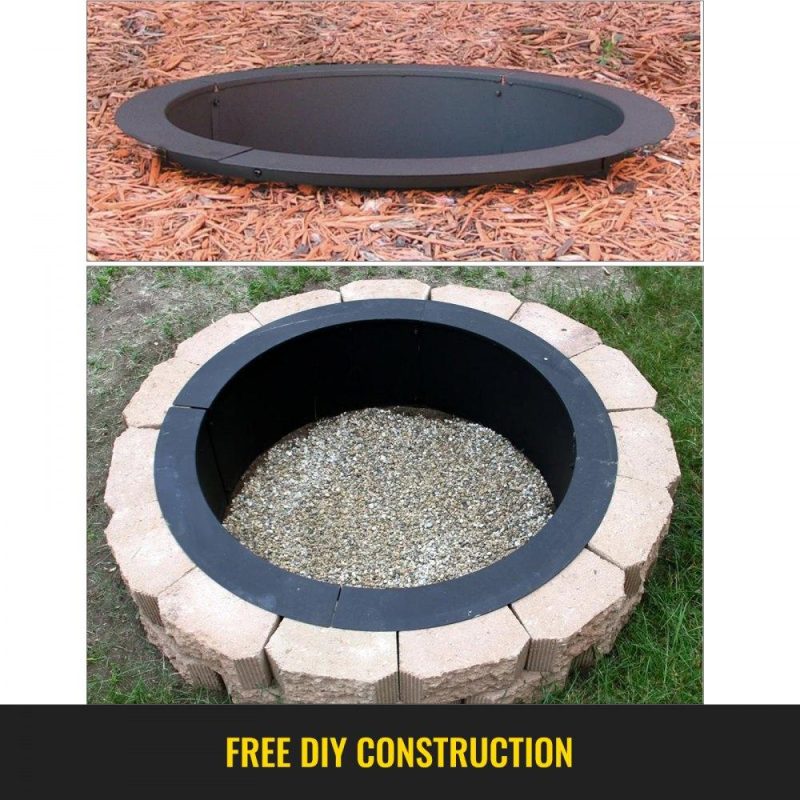 Patio Furniture & Accessories | Fire Pit Ring 36-Inch Outer/30-Inch Inner Diameter, Fire Pit Insert 3.0mm Thick Heavy Duty Solid Steel, Fire Pit Liner DIY Campfire Ring Above or In-Ground for Outdoor Lawn & Garden Patio Furniture & Accessories