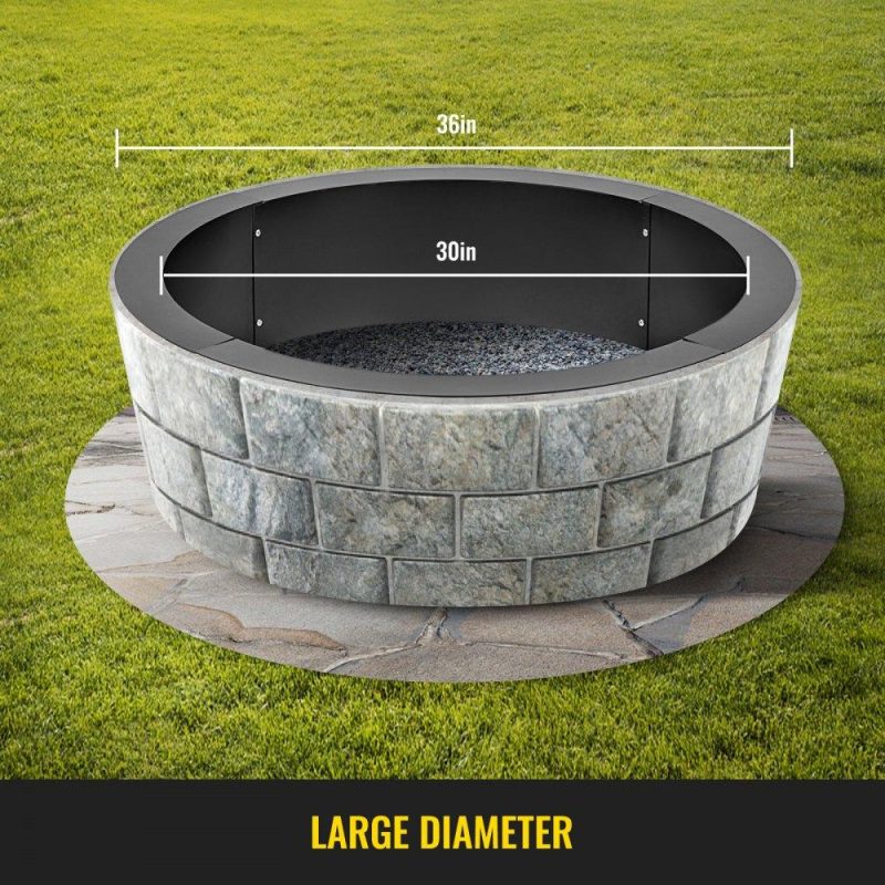 Patio Furniture & Accessories | Fire Pit Ring 36-Inch Outer/30-Inch Inner Diameter, Fire Pit Insert 3.0mm Thick Heavy Duty Solid Steel, Fire Pit Liner DIY Campfire Ring Above or In-Ground for Outdoor Lawn & Garden Patio Furniture & Accessories