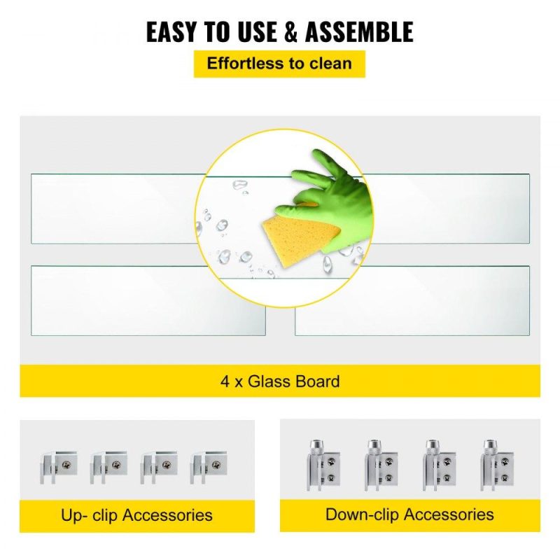 Patio Furniture & Accessories | Fire Pit Wind Guard 21 x 21 x 6 Inch Glass Flame Guard, Rectangle 5/16 Inch Thickness Glass Wind Guard Fence with Non-Slip Feet Clear Tempered Glass, for Propane, Gas, Fire Pits Pan/Table Lawn & Garden Patio Furniture & Accessories