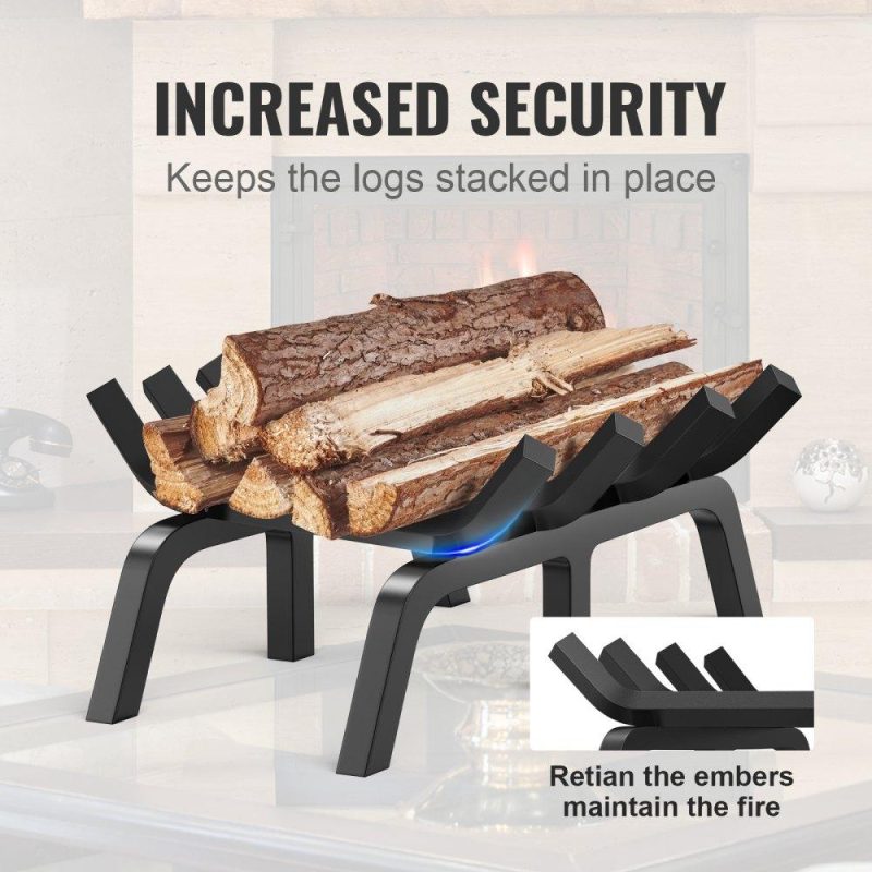 Patio Furniture & Accessories | Fireplace Log Grate, 18 inch Heavy Duty Fireplace Grate with 6 Support Legs, 3/4’’ Solid Powder-coated Steel Bars, Log Firewood Burning Rack Holder for Indoor and Outdoor Fireplace Lawn & Garden Patio Furniture & Accessories