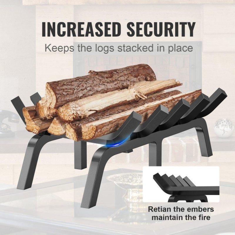 Patio Furniture & Accessories | Fireplace Log Grate, 21 inch Heavy Duty Fireplace Grate with 6 Support Legs, 3/4’’ Solid Powder-coated Steel Bars, Log Firewood Burning Rack Holder for Indoor and Outdoor Fireplace Lawn & Garden Patio Furniture & Accessories