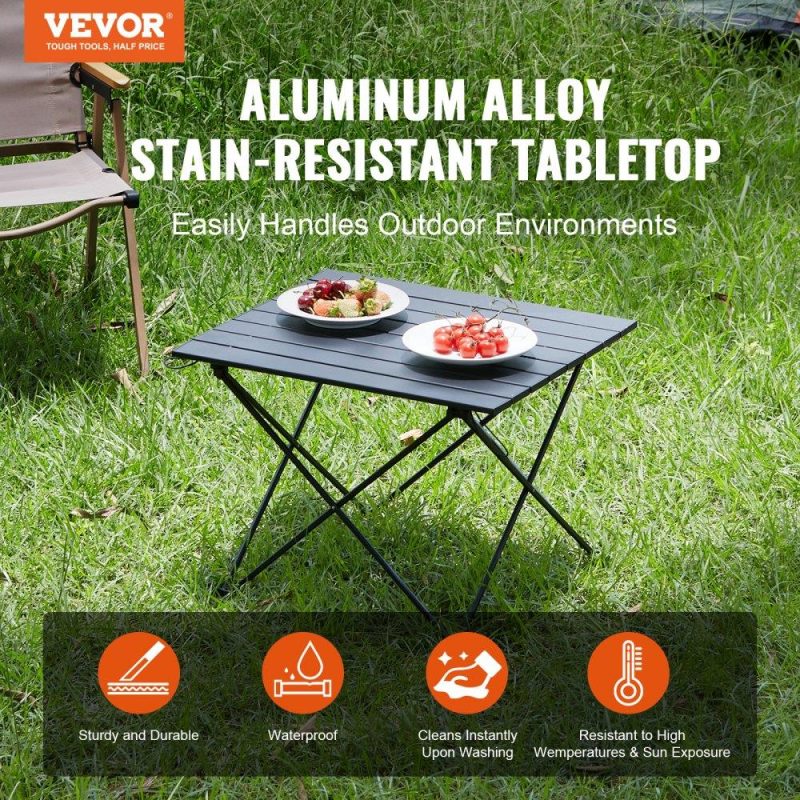 Patio Furniture & Accessories | Folding Camping Table, Outdoor Portable Side Tables, Lightweight Fold Up Table, Aluminum Alloy Ultra Compact Work Table with Carry Bag, For Cooking, Beach, Picnic, Travel, 22.2×15.9 inch, Black Lawn & Garden Patio Furniture & Accessories