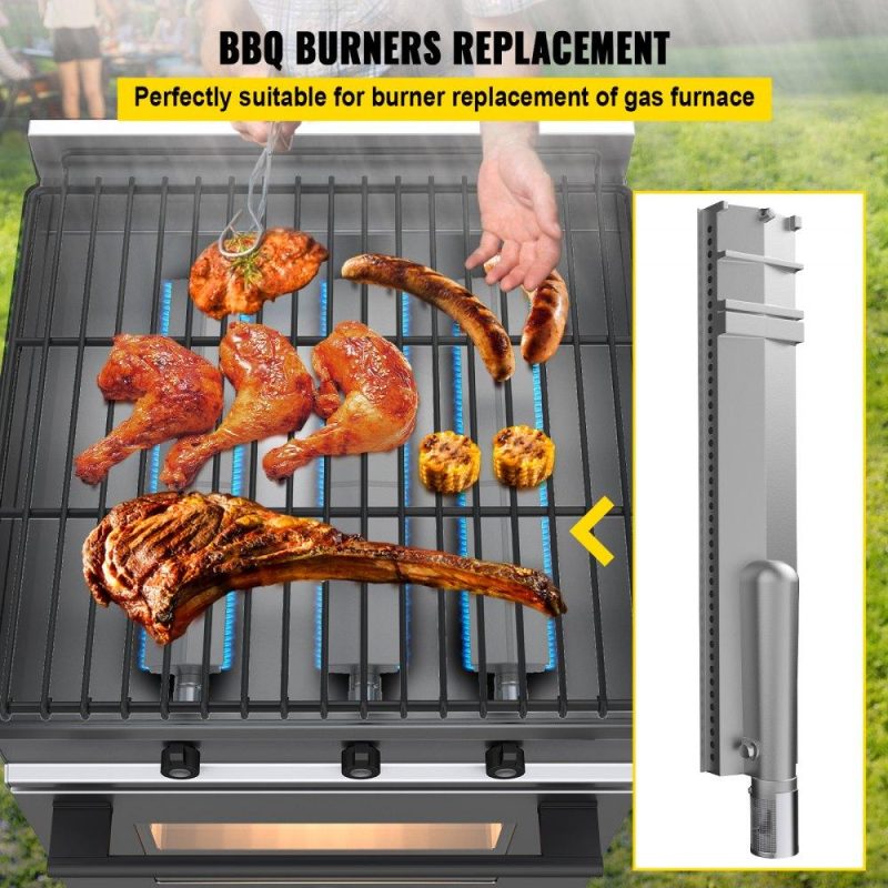 Patio Furniture & Accessories | Grill Burners, Stainless Steel BBQ Burners Replacement, 1 Pack Grill Burner Replacement, Flame Grill with 16.1″ Length Barbecue Replacement Parts with Evenly Burning for for Premium Gas Grills Lawn & Garden Patio Furniture & Accessories