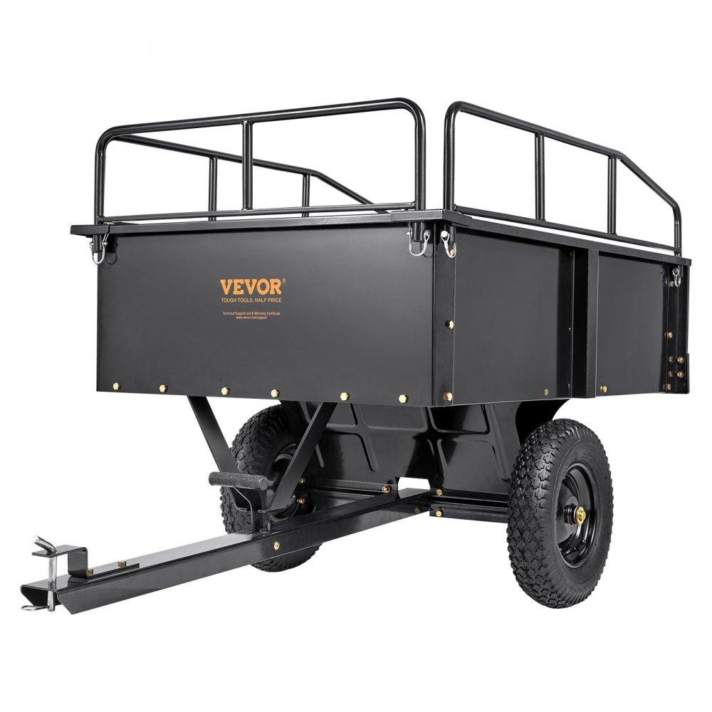 Patio Furniture & Accessories | Heavy Duty ATV Trailer Steel Dump Cart, 750-Pound 15 Cubic Feet, Garden Utility Trailer with Removable Sides for Riding Lawn Mower Tractor Lawn & Garden Patio Furniture & Accessories