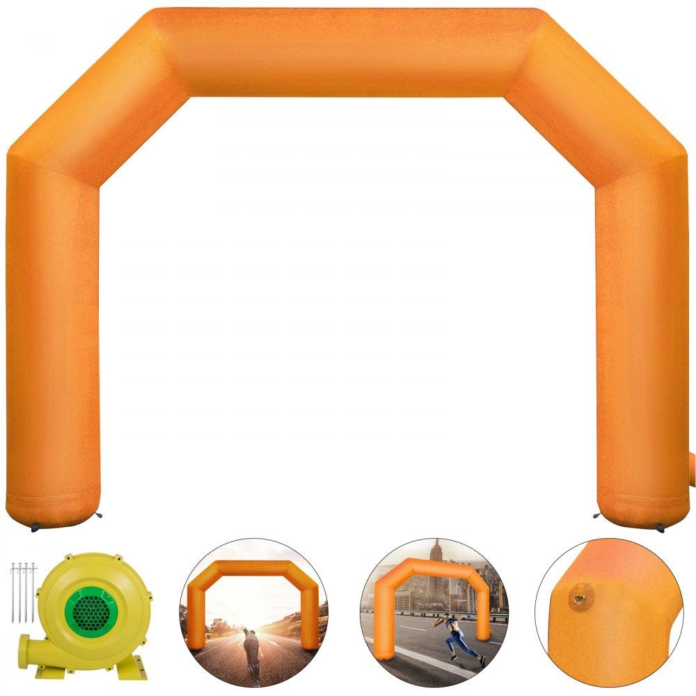 Patio Furniture & Accessories | Inflatable Arch Orange 20ft, Hexagon Inflatable Arch Built in 100W Blower, Inflatable Archway for Race Outdoor Advertising Commerce Orange Lawn & Garden Orange