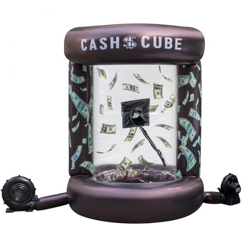 Patio Furniture & Accessories | Inflatable Cash Cube with Two Blowers Inflatable Cash Cube Booth Black Cash Cube Money Machine Quick Inflated Cash Cube Water-Proof Money Booth Machine Money Grab Catch for Promotion Events Lawn & Garden Patio Furniture & Accessories