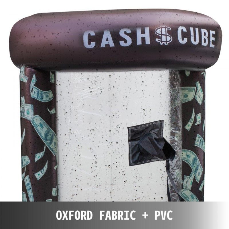 Patio Furniture & Accessories | Inflatable Cash Cube with Two Blowers Inflatable Cash Cube Booth Black Cash Cube Money Machine Quick Inflated Cash Cube Water-Proof Money Booth Machine Money Grab Catch for Promotion Events Lawn & Garden Patio Furniture & Accessories