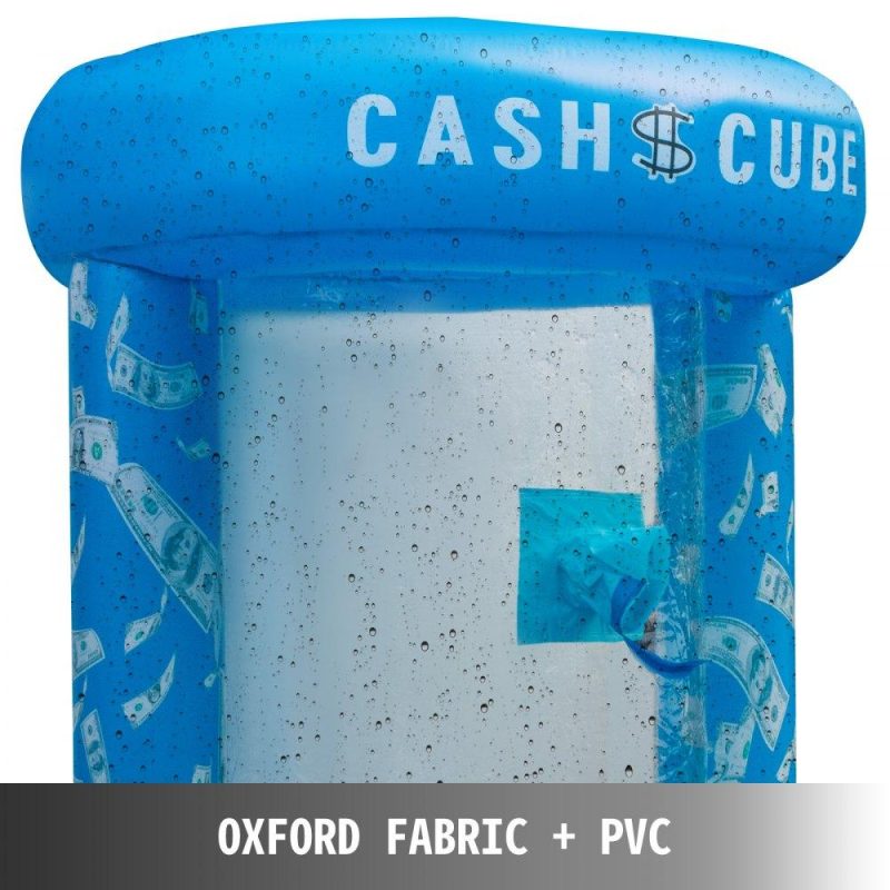 Patio Furniture & Accessories | Inflatable Cash Cube with Two Blowers Inflatable Cash Cube Booth Blue Cash Cube Money Machine Quick Inflated Cash Cube Water-Proof Money Booth Machine Money Grab Catch for Promotion Events Lawn & Garden Patio Furniture & Accessories