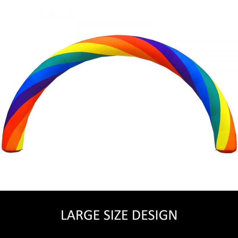 Patio Furniture & Accessories | Inflatable Rainbow Arch 26ftx10ft with 110W Blower for Advertising Party Celebration Garden Rainbow Lawn & Garden Patio Furniture & Accessories