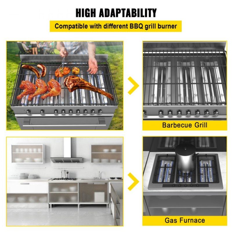 Patio Furniture & Accessories | Replacement U Burner, Stainless Steel Grill Burners, 3 Packs BBQ Burners Replacement, Grill Burner Replacement w/ 16.1″ Length Barbecue Replacement Parts w/ Evenly Burning for Premium Gas Grills Lawn & Garden Patio Furniture & Accessories