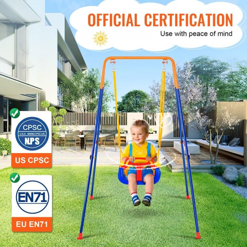 Patio Furniture & Accessories | Swing Sets for Backyard 3 in 1 Toddler Swing Set with 4 Sandbags Foldable Lawn & Garden Patio Furniture & Accessories