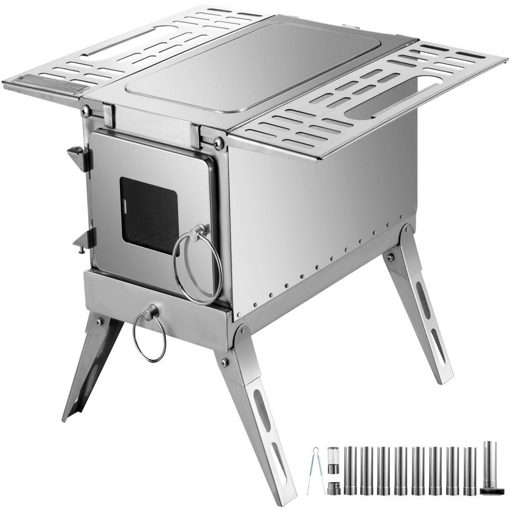 Patio Furniture & Accessories | Tent Wood Stove,Outdoor Camping Wood Burning Stove Stainless Steel With Folding Pipe,Portable Wood Stove 90.6” Height Wood Tent Stove For Camping, Tent Heating, Hunting, Outdoor Cooking Lawn & Garden Patio Furniture & Accessories