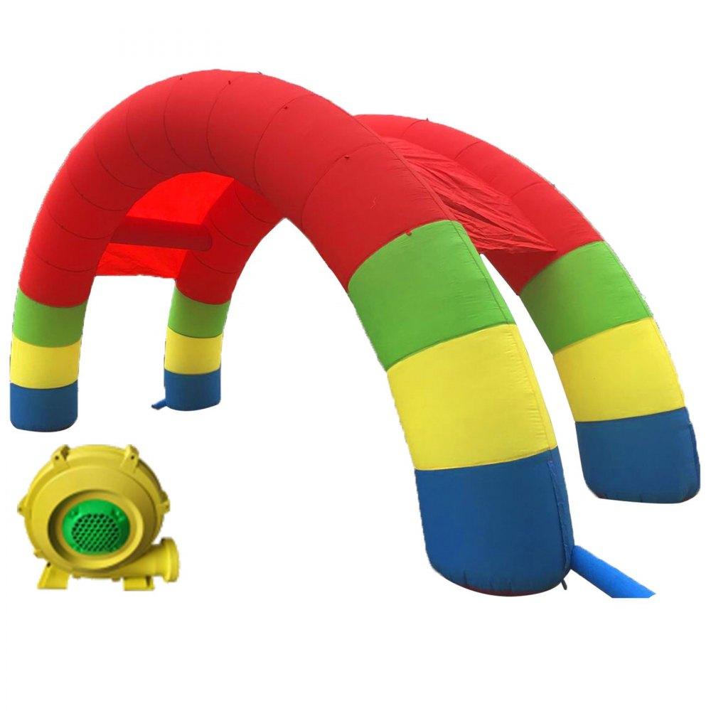 Patio Furniture & Accessories | Twin Arches, 26ft X 13ft Inflatable Rainbow Arch, with 370W Blower, for Advertising Birthday Party Decoration Arch Rainbow Lawn & Garden Patio Furniture & Accessories