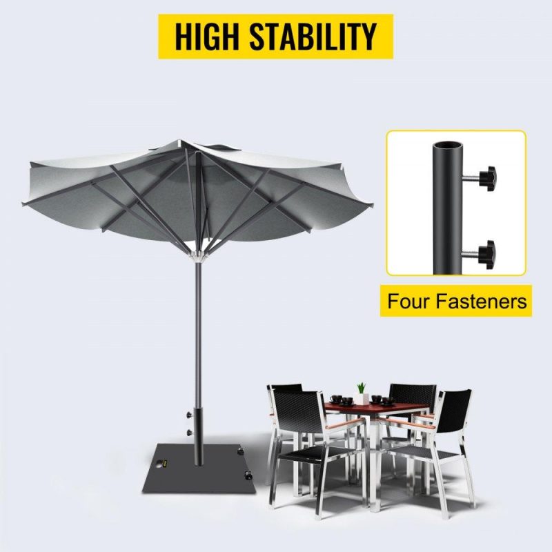 Patio Furniture & Accessories | Umbrella Base, 24″ Square Umbrella Base, 32lbs Umbrella’s Holder Stand, Cast Iron Umbrella Base for 1.5-1.875″ Umbrella Pole Market Umbrella Base with 14″ Height Pipe for Yard/Garden/Deck Lawn & Garden Patio Furniture & Accessories