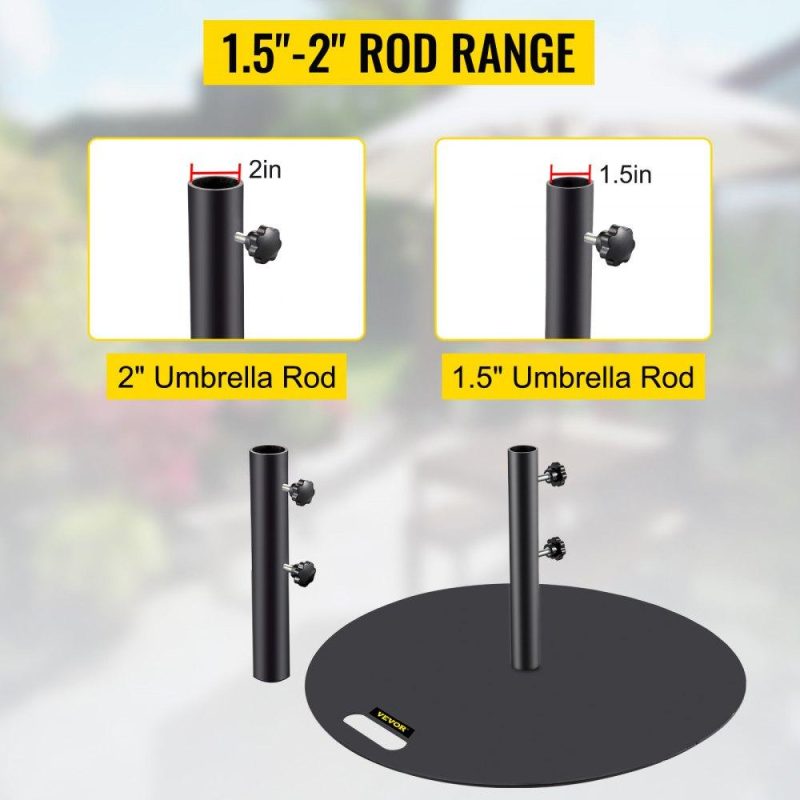 Patio Furniture & Accessories | Umbrella Base, 27″ Round Umbrella Base, 39lbs Umbrella’s Holder Stand, Cast Iron Umbrella Base for 1.5-1.875″ Umbrella Pole Market Umbrella Base with 14″ Height Pipe for Yard/Garden/Deck Lawn & Garden Patio Furniture & Accessories