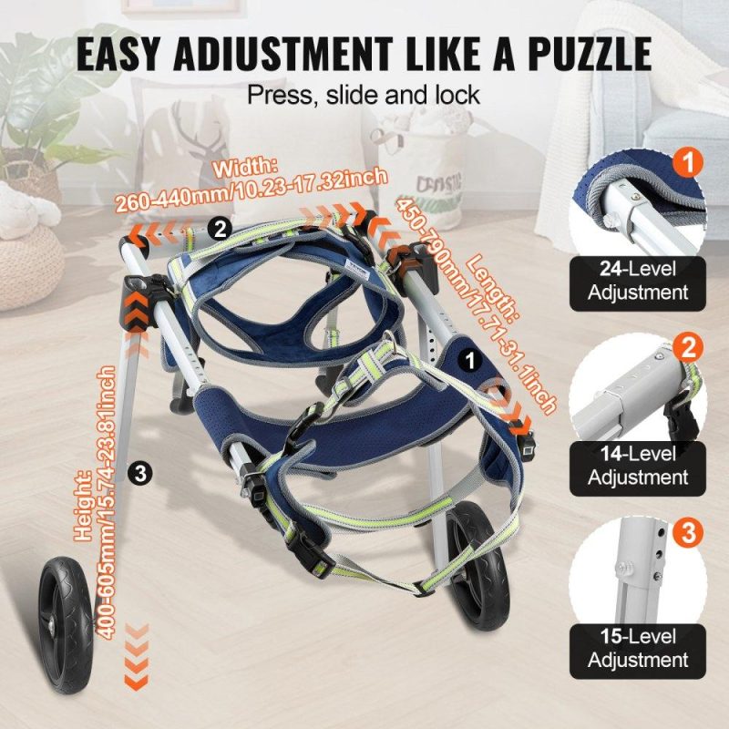 Pet Supplies | 2 Wheels Dog Wheelchair for Back Legs, Pet Wheelchair Lightweight & Adjustable Assisting in Healing,  Dog Cart/Wheelchair for Injured, Disabled, Paralysis, Hind Limb Weak Pet(L) Agriculture & Forestry Equipment Pet Supplies