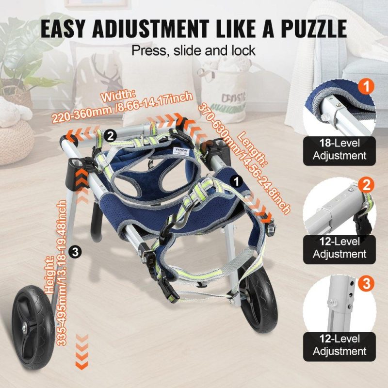 Pet Supplies | 2 Wheels Dog Wheelchair for Back Legs, Pet Wheelchair Lightweight & Adjustable Assisting in Healing,  Dog Cart/Wheelchair for Injured, Disabled, Paralysis, Hind Limb Weak Pet(M) Agriculture & Forestry Equipment Pet Supplies