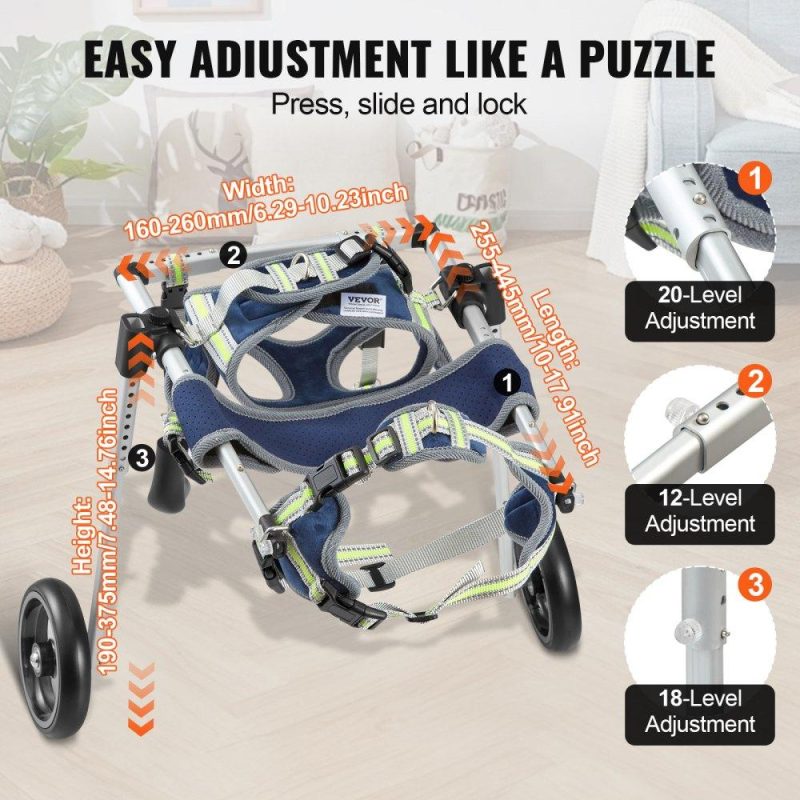 Pet Supplies | 2 Wheels Dog Wheelchair for Back Legs, Pet Wheelchair Lightweight & Adjustable Assisting in Healing,  Dog Cart/Wheelchair for Injured, Disabled, Paralysis, Hind Limb Weak Pet(XS) Agriculture & Forestry Equipment Pet Supplies