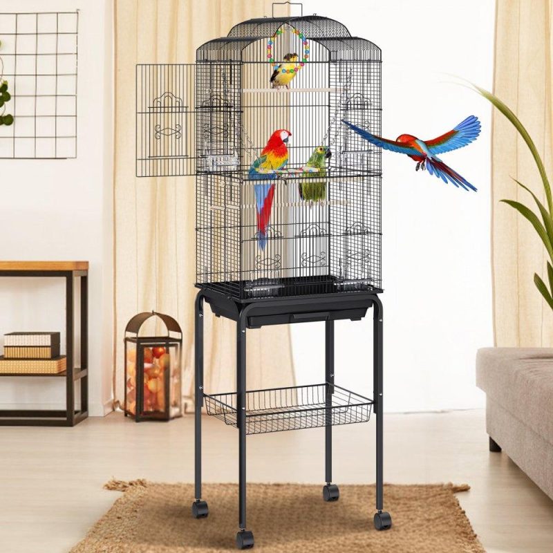 Pet Supplies | 60 inch Flight Bird Cage, Metal Large Parakeet Cages for Cockatiels Parrot Budgies Lovebirds Canaries, Pet Big Bird Cage with Rolling Stand and Hanging Toys Agriculture & Forestry Equipment Pet Supplies