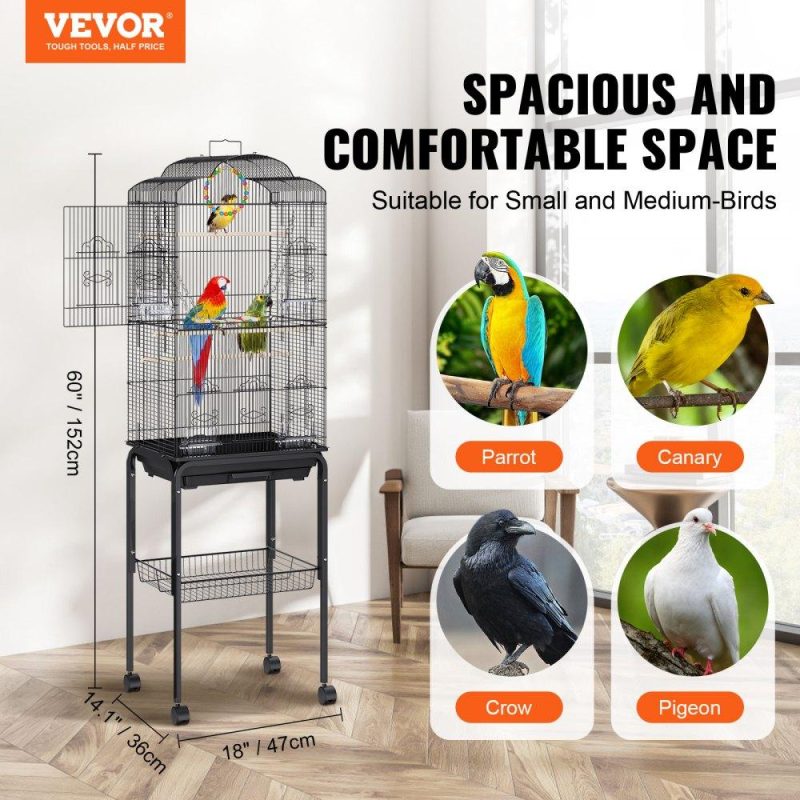 Pet Supplies | 60 inch Flight Bird Cage, Metal Large Parakeet Cages for Cockatiels Parrot Budgies Lovebirds Canaries, Pet Big Bird Cage with Rolling Stand and Hanging Toys Agriculture & Forestry Equipment Pet Supplies