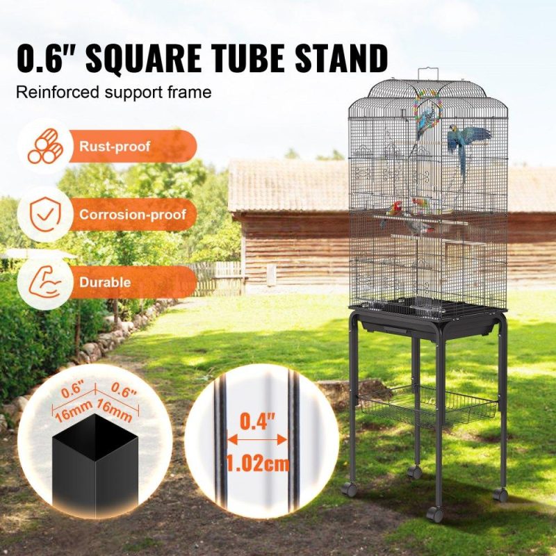 Pet Supplies | 60 inch Flight Bird Cage, Metal Large Parakeet Cages for Cockatiels Parrot Budgies Lovebirds Canaries, Pet Big Bird Cage with Rolling Stand and Hanging Toys Agriculture & Forestry Equipment Pet Supplies