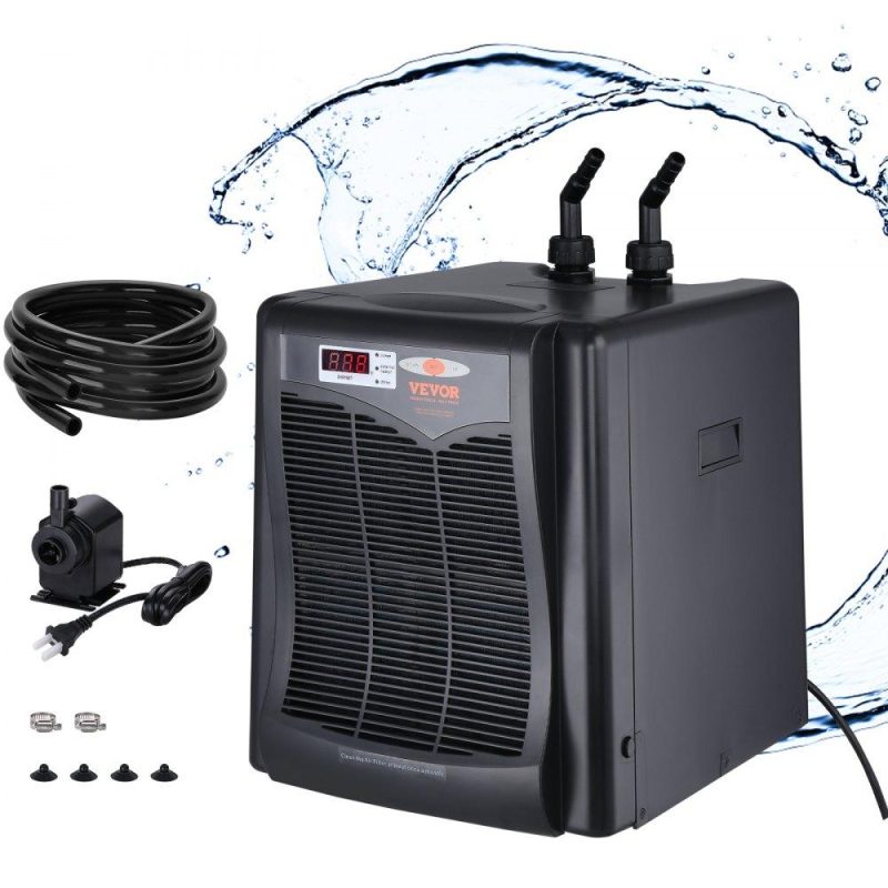 Pet Supplies | Aquarium Chiller, 110 Gal 416 L, 1/3 HP Hydroponic Water Chiller, Quiet Refrigeration Compressor for Seawater and Fresh Water, Fish Tank Cooling System with Pump/Hose, for Jellyfish, Coral Reef Agriculture & Forestry Equipment Pet Supplies