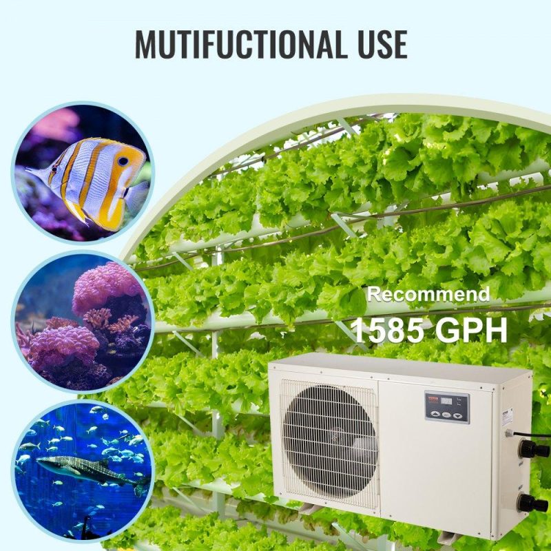 Pet Supplies | Aquarium Chiller, 500 Gal 1892 L, 1.5 HP Hydroponic Water Chiller, Quiet Refrigeration Compressor for Seawater and Fresh Water, Fish Tank Cooling System, for Jellyfish, Coral Reef Agriculture & Forestry Equipment Pet Supplies