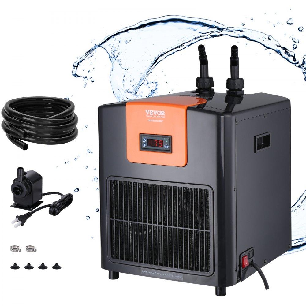 Pet Supplies | Aquarium Chiller, 92 Gal 348 L, 1/4 HP Hydroponic Water Chiller, Quiet Refrigeration Compressor for Seawater and Fresh Water, Fish Tank Cooling System with Pump/Hose, for Jellyfish, Coral Reef Agriculture & Forestry Equipment Pet Supplies