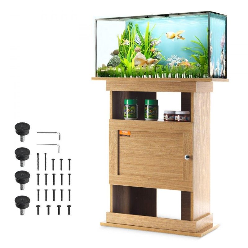 Pet Supplies | Aquarium Stand, 20 Gallon Fish Tank Stand, 25.2 x 15.7 x 28.3 in MDF Turtle Tank Stand, 167.6 lbs Load Capacity, Reptile Tank Stand with Storage, Cabinet and Hardware Kit, Basswood Color Agriculture & Forestry Equipment Pet Supplies