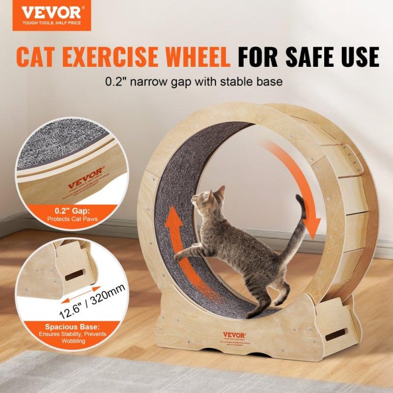 Pet Supplies | Cat Exercise Wheel, Large Cat Treadmill Wheel for Indoor Cats, 29.5 inch Cat Running Wheel with Detachable Carpet and Cat Teaser for Running/Walking/Training, Suitable for Most Cats Agriculture & Forestry Equipment Pet Supplies