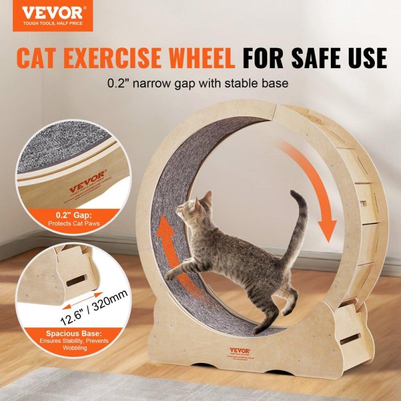 Pet Supplies | Cat Exercise Wheel, Large Cat Treadmill Wheel for Indoor Cats, 35.8 inch Cat Running Wheel with Detachable Carpet and Cat Teaser for Running/Walking/Training, Suitable for Most Cats Agriculture & Forestry Equipment Pet Supplies