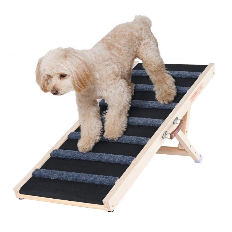 Pet Supplies | Dog Ramp, Folding Pet Ramp for Bed, Adjustable Dog Ramp for Small, Large, Old Dogs & Cats, Wooden Pet Ramp with 39.3″ Long Ramp, Adjustable from 15″ to 22″, Suitable for Couch, Sofa, Car Agriculture & Forestry Equipment Pet Supplies