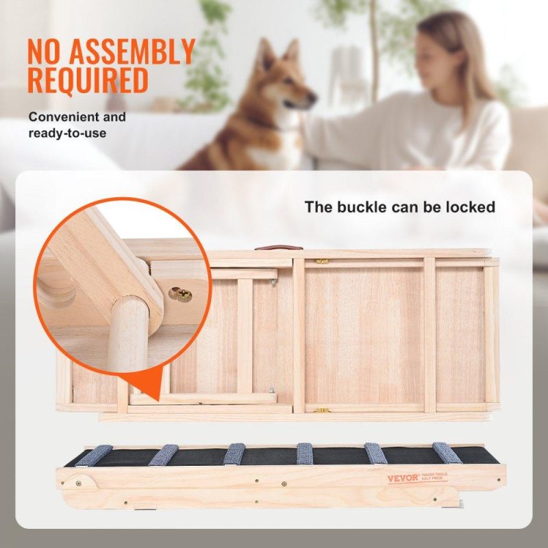 Pet Supplies | Dog Ramp, Folding Pet Ramp for Bed, Adjustable Dog Ramp for Small, Large, Old Dogs & Cats, Wooden Pet Ramp with 41.3″ Long Ramp, Adjustable from 13.77″ to 25.59″, Suitable for Couch, Sofa, Car Agriculture & Forestry Equipment Pet Supplies