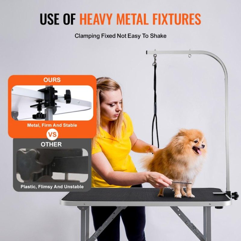 Pet Supplies | Pet Grooming Table Arm with Clamp, 36”x24” Dog Grooming Station, Foldable Pets Grooming Stand for Medium and Small Dogs, Free No Sit Haunch Holder with Grooming Loop, Bearing 330lbs Agriculture & Forestry Equipment Pet Supplies