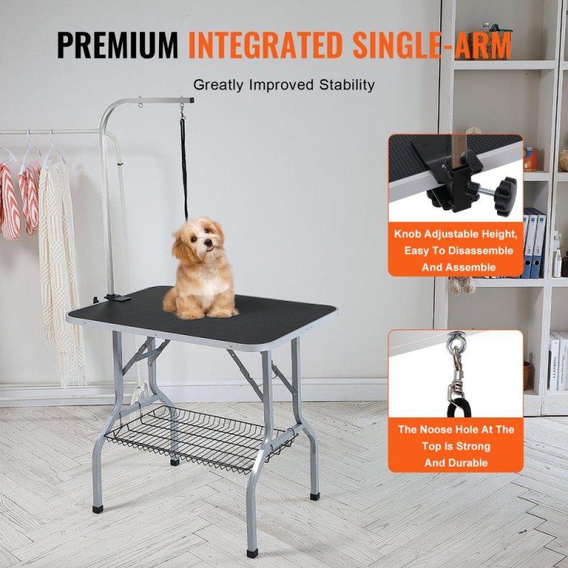 Pet Supplies | Pet Grooming Table Arm with Clamp, 36”x24” Dog Grooming Station, Foldable Pets Grooming Stand for Medium and Small Dogs, Free No Sit Haunch Holder with Grooming Loop, Bearing 330lbs Agriculture & Forestry Equipment Pet Supplies