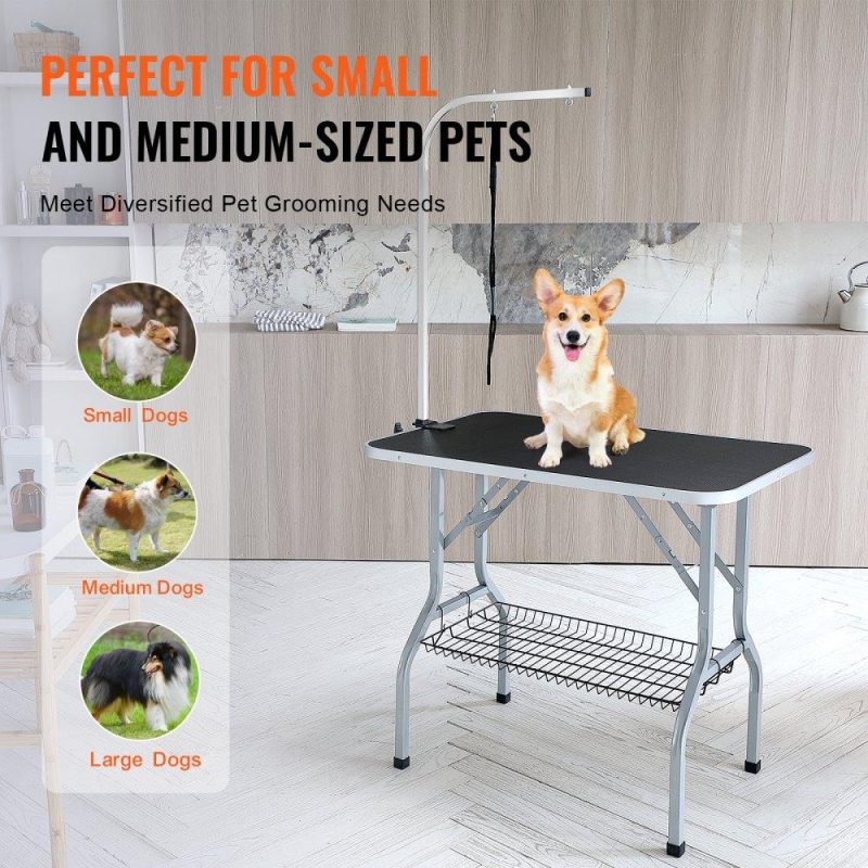 Pet Supplies | Pet Grooming Table Arm with Clamp, 36”x24” Dog Grooming Station, Foldable Pets Grooming Stand for Medium and Small Dogs, Free No Sit Haunch Holder with Grooming Loop, Bearing 330lbs Agriculture & Forestry Equipment Pet Supplies