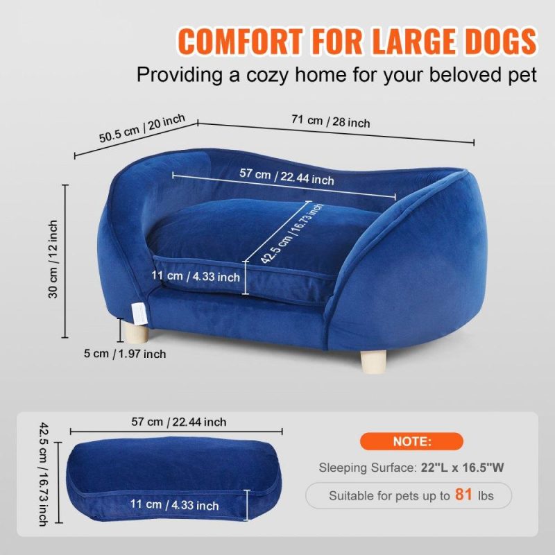 Pet Supplies | Pet Sofa Dog Couch for Medium-Sized Dogs and Cats Dog Sofa Bed 81 lbs Blue Agriculture & Forestry Equipment Blue