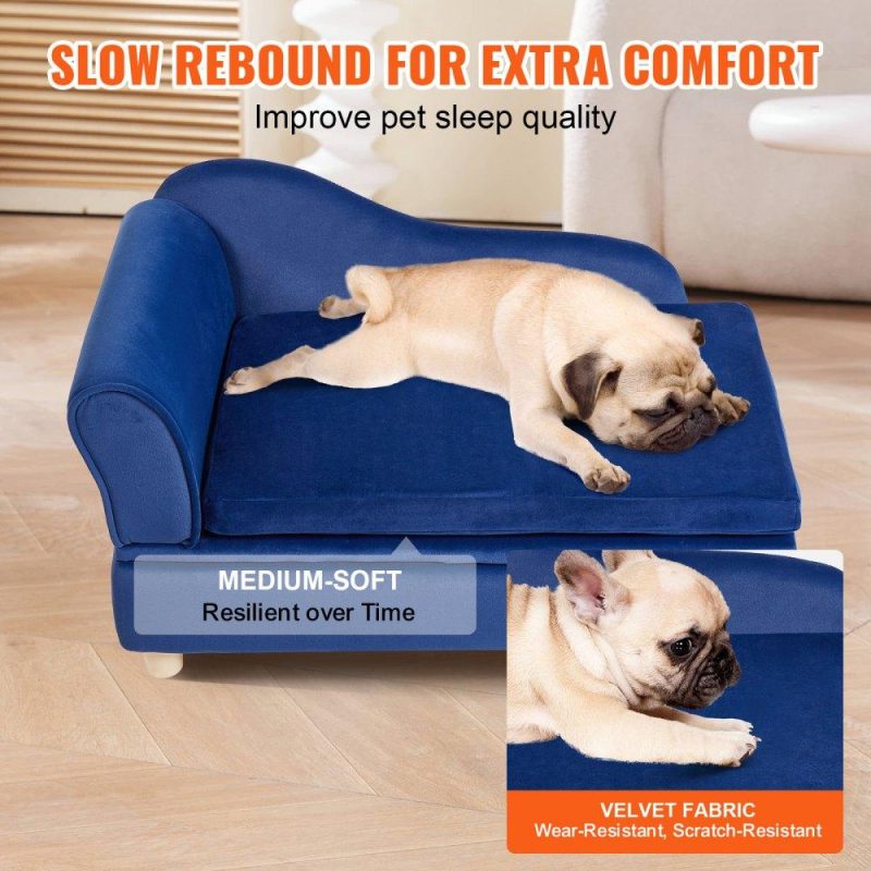 Pet Supplies | Pet Sofa, Dog Couch for Medium-Sized Dogs and Cats, Soft Velvety Dog Sofa Bed, 81 lbs Loading Cat Sofa, Blue Blue Agriculture & Forestry Equipment Blue