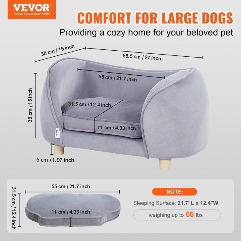 Pet Supplies | Pet Sofa Dog Couch for Small-Sized Dogs and Cats Dog Sofa Bed 66 lbs Gray Agriculture & Forestry Equipment Gray