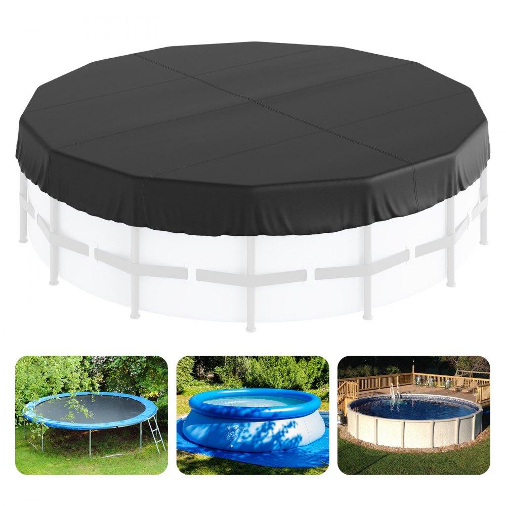 Pools & Spas | 15 Ft Round Pool Cover, Solar Covers for Above Ground Pools, Safety Pool Cover with Drawstring Design, 420D Oxford Fabric Summer Pool Cover, Waterproof and Dustproof, Black Lawn & Garden Pools & Spas