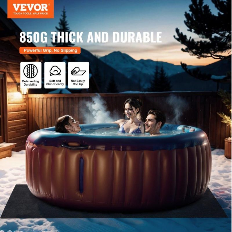 Pools & Spas | 74 x 72 Inch Hot Tub Mat, Extra Large Inflatable Hot Tub Pad, Waterproof Slip-Proof Backing, Absorbent Spa Pool Ground Base Flooring Protector Mat Reusable Outdoor & Indoor, Also For Car Repair Lawn & Garden Pools & Spas