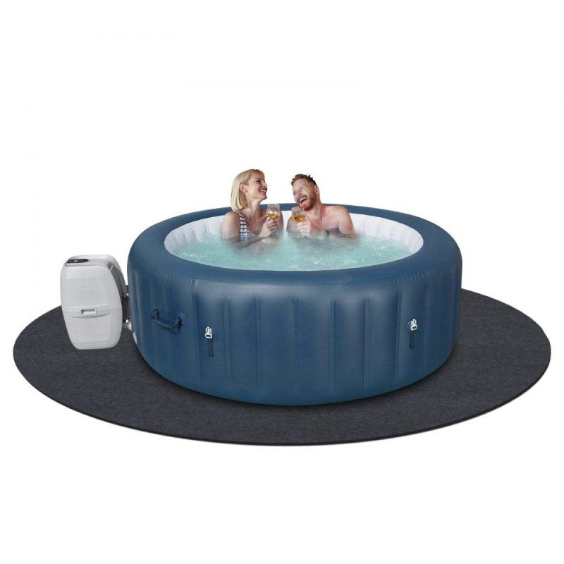 Pools & Spas | 80 Inch Diameter Round Hot Tub Mat, Extra Large Inflatable Hot Tub Pad, Waterproof Slip-Proof Backing, Absorbent Spa Pool Ground Base Flooring Protector Mat Reusable Outdoor & Indoor Lawn & Garden Pools & Spas